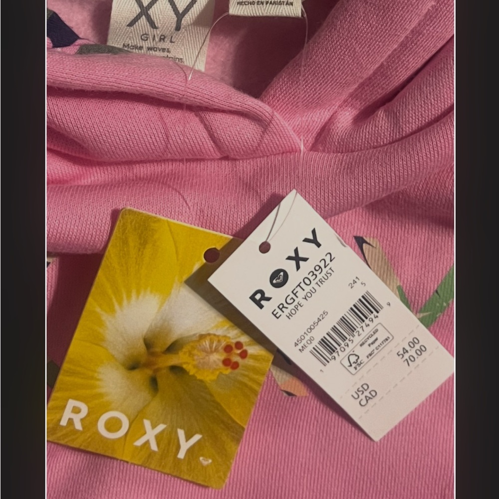 Roxy Light Pink Girls' Hoodie - Picture 5 of 5